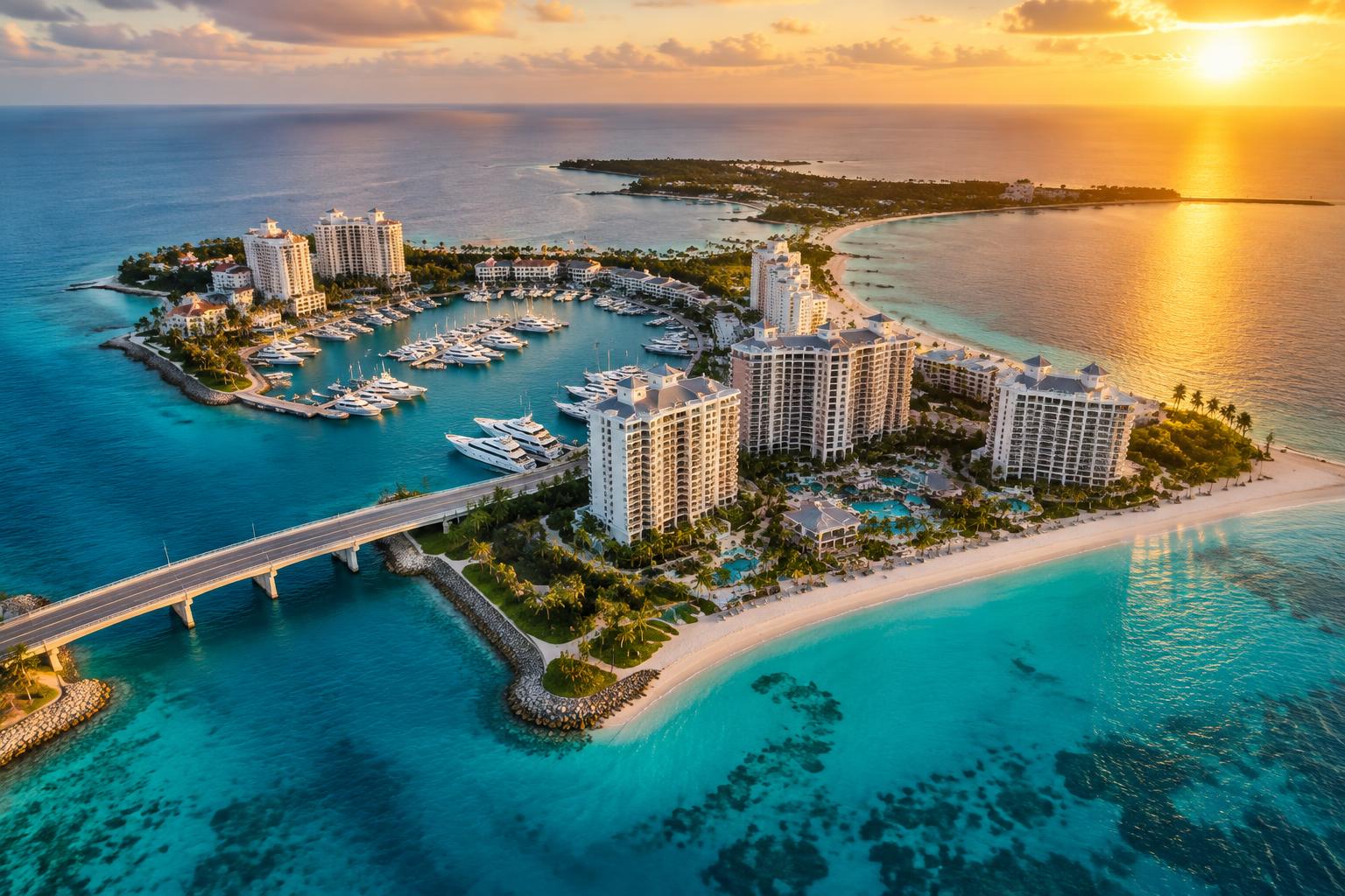 Illustrative aerial imagery for Paradise Island